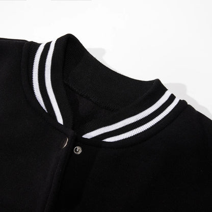 Black Gray White Solid Color Jacket ,Loose Oversize S-5XL Clothes Men, Women Baseball Uniform, Street Coat Warm Fleece Soft Jackets.