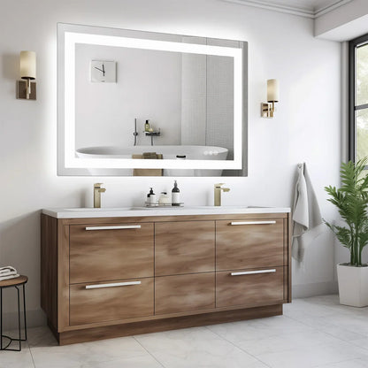 36"x 24"LED Bathroom Vanity Mirror for Wall, Memory Function, Tempered Glass  Front Light, and Backlit For Living Room.
