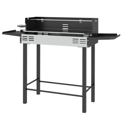 BBQ Rotisserie Charcoal Grill for Chicken Turkey  3Level Grate Storage Shelves Stainless Steel.