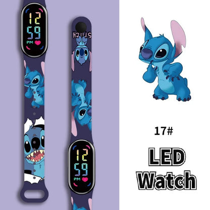 Stitch Children Watches Girls Waterproof Sport ,Touch Screen Watch Digital Clock Bracelet Gifts.