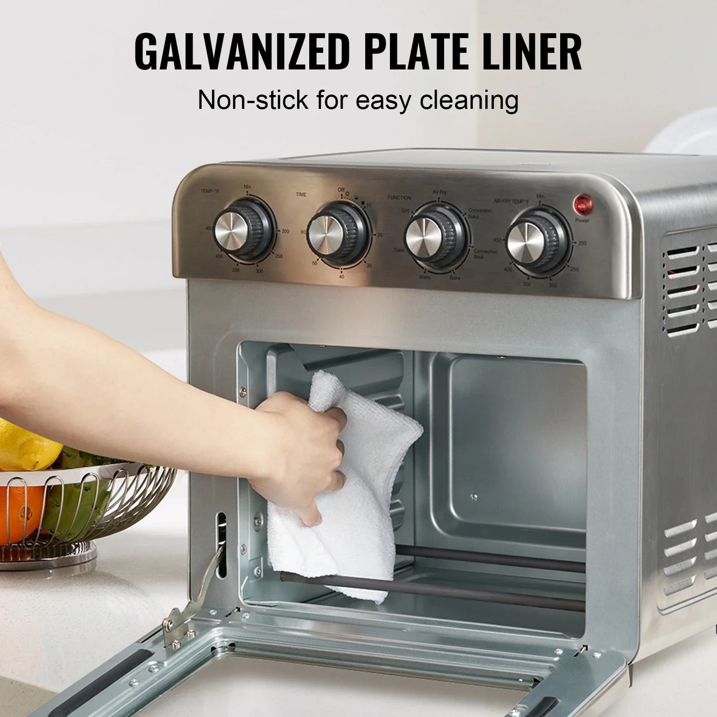 18L 1700W Air Fryer Toaster Oven Stainless Steel. Toaster Ovens Combo with Grill.