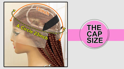 36" Big Knotless Box Braided Full Lace Wig | Cornrow Braiding Wig | Baby Hair | Synthetic Braids | For Women
