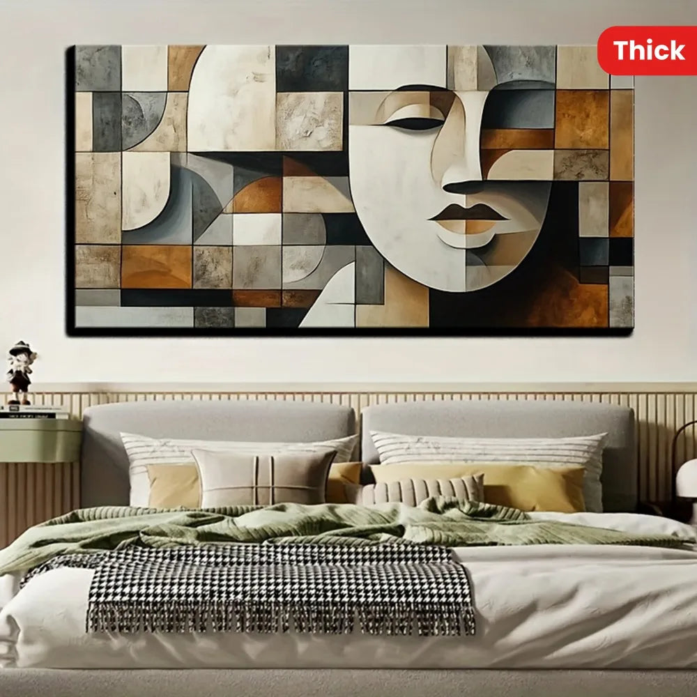 Hand-painted oil paintings  geometric shapes