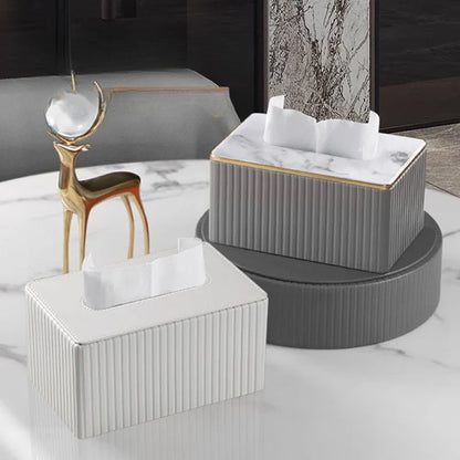 Tissue Box Living Room High-end  Leather Tissue Box