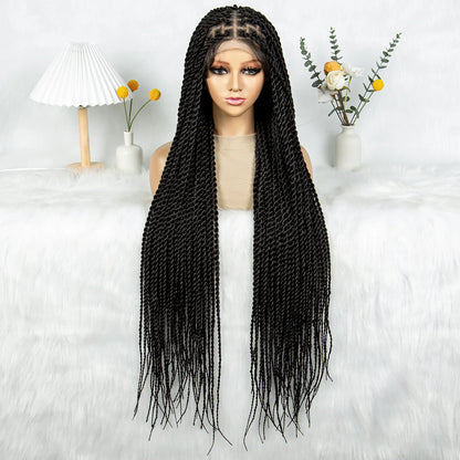 KIMA 38" Micro Twist Braided Wig | Transparent Double Full Lace
