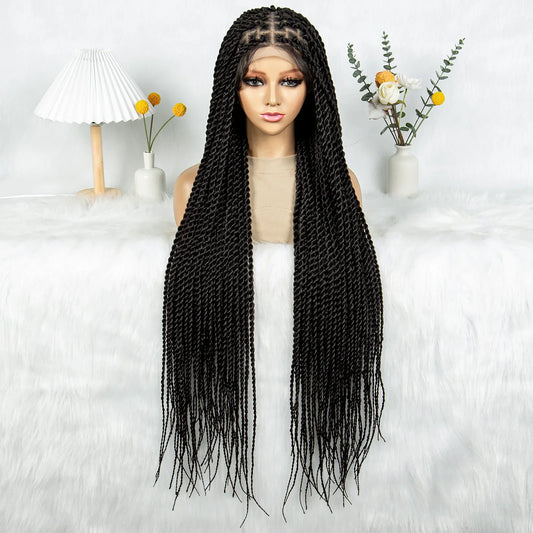 KIMA 38" Micro Twist Braided Wig | Transparent Double Full Lace