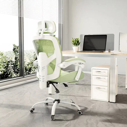 Ergonomic Reclining Mesh Living Room Rocking Chair  Swivel   Lumbar Support