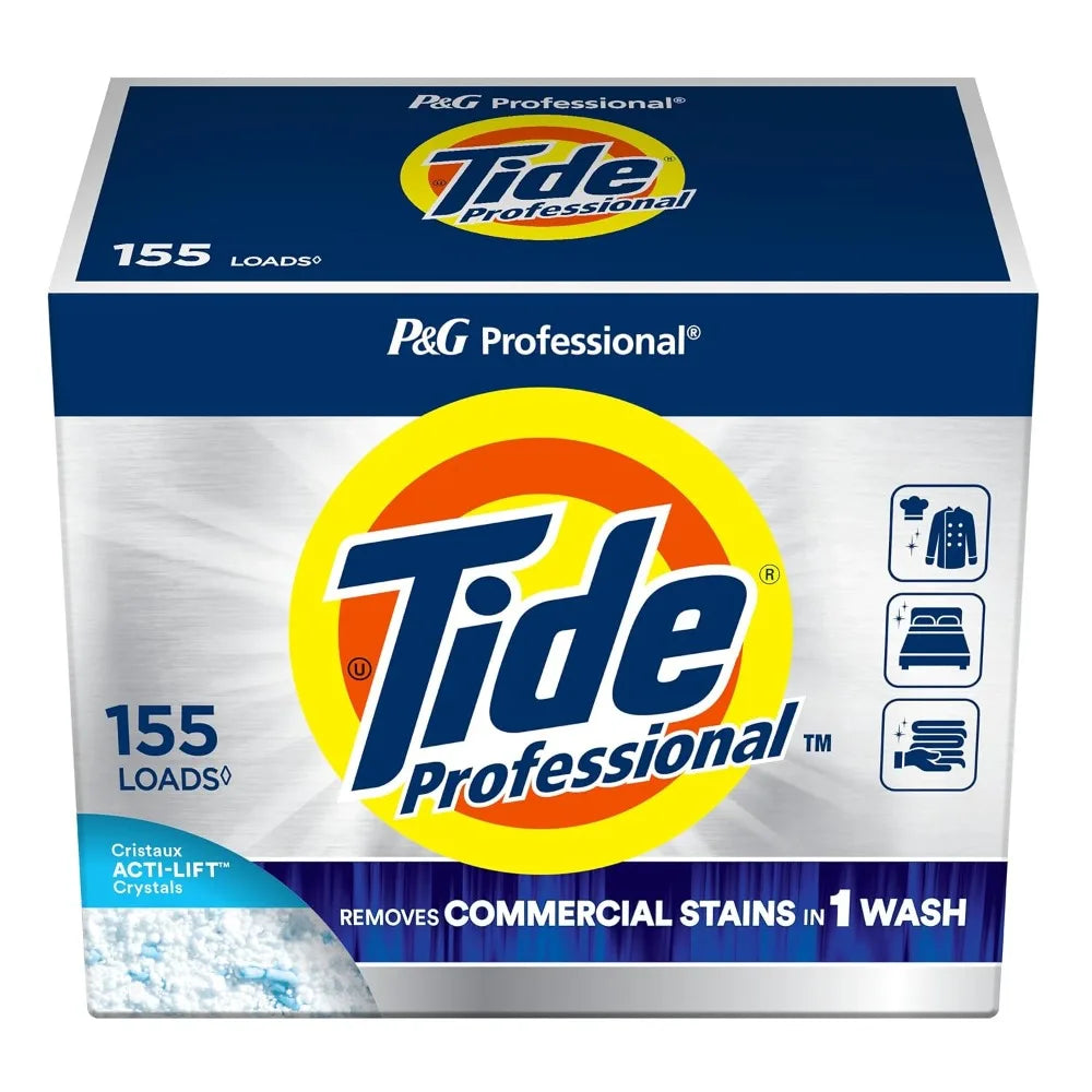 Professional Powder Laundry Detergent & Oxygen Stain Remover Bundle - 155 Loads, Commercial Grade for Hospitality, Healthcare.
