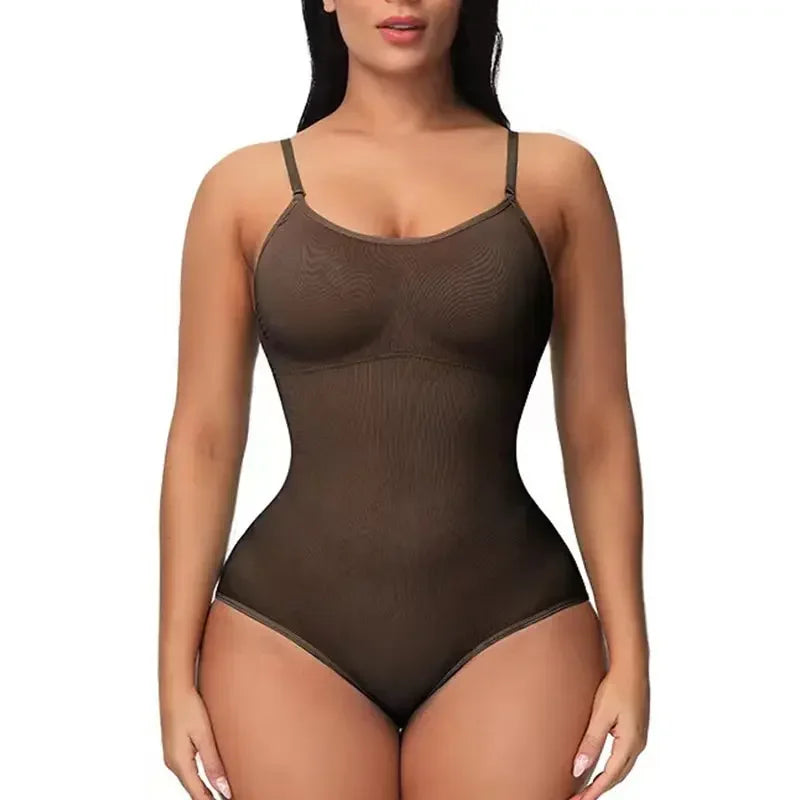 1 Piece Solid Seamless Brief Shaping Shapewear Bodysuit, Tummy Control Butt Lifting Women's Underwear.