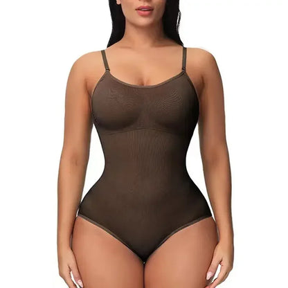 1 Piece Solid Seamless Brief Shaping Shapewear Bodysuit, Tummy Control Butt Lifting Women's Underwear.
