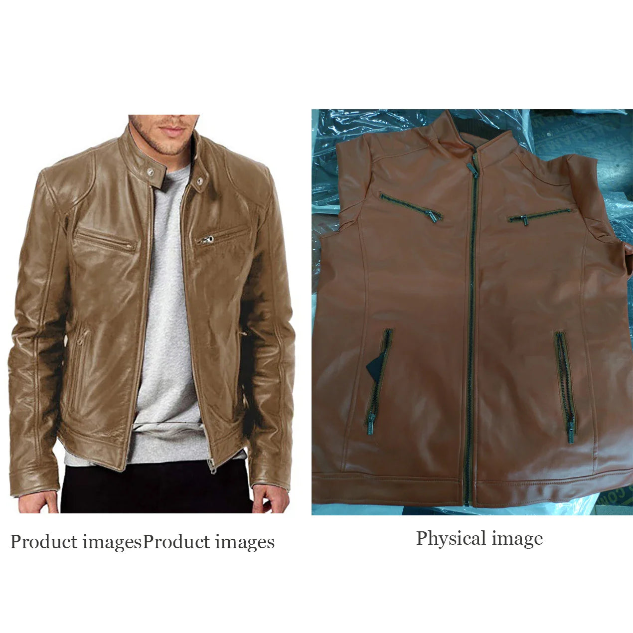 2024 Motorcycle Leather Jackets Men Casual Fashion Coat Slim Fit Lapel Leather Coat.