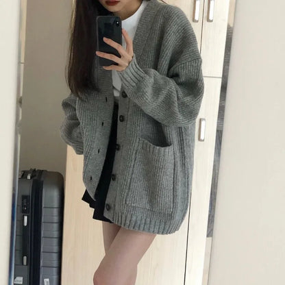 Women Cardigan Sweater, Fashion Long Sleeve V-neck  Casual Sweater.