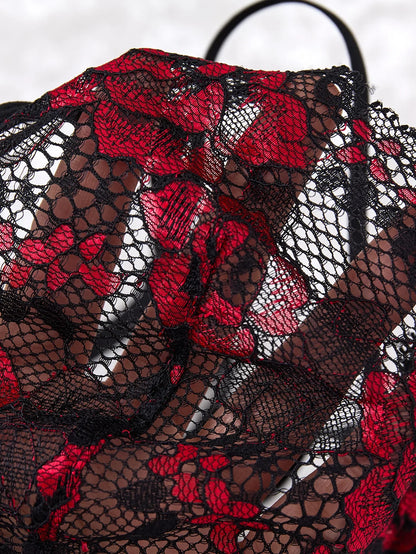 Ladies Sexy Lace Black Strapless Nightgown, Transparent Lace Nightgown, Floral Pattern Strapless.