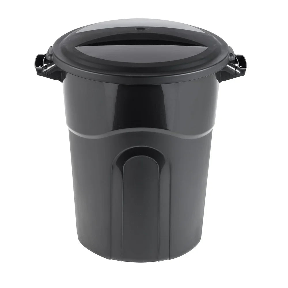 20 Gallon Heavy Duty Plastic Garbage Can with Click Lock Lid, Portable Indoor Outdoor Waste Container.