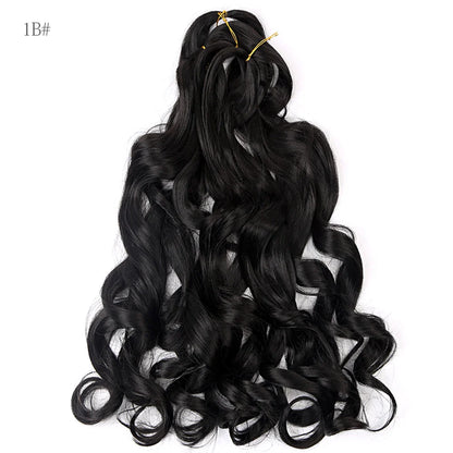 French Curly Crochet Braiding Hair - Ombre Spiral Curls - Pre-Stretched Synthetic Hair Extensions
