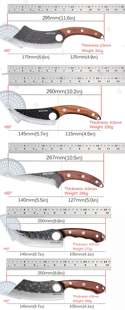 Professional Kitchen Forged Knife BBQ Cooking Chef Knives Wooden Handle Meat Cleaver Fruit Cutter Boning Knife Kitchen Supplies