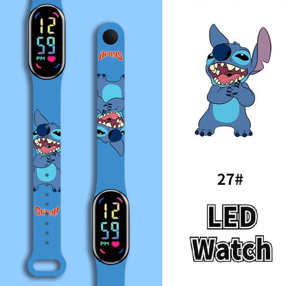 Stitch Children Watches Girls Waterproof Sport ,Touch Screen Watch Digital Clock Bracelet Gifts.