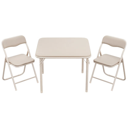 Folding Table and Chairs Set of 3, Portable Table and Chair Soft Cushion.