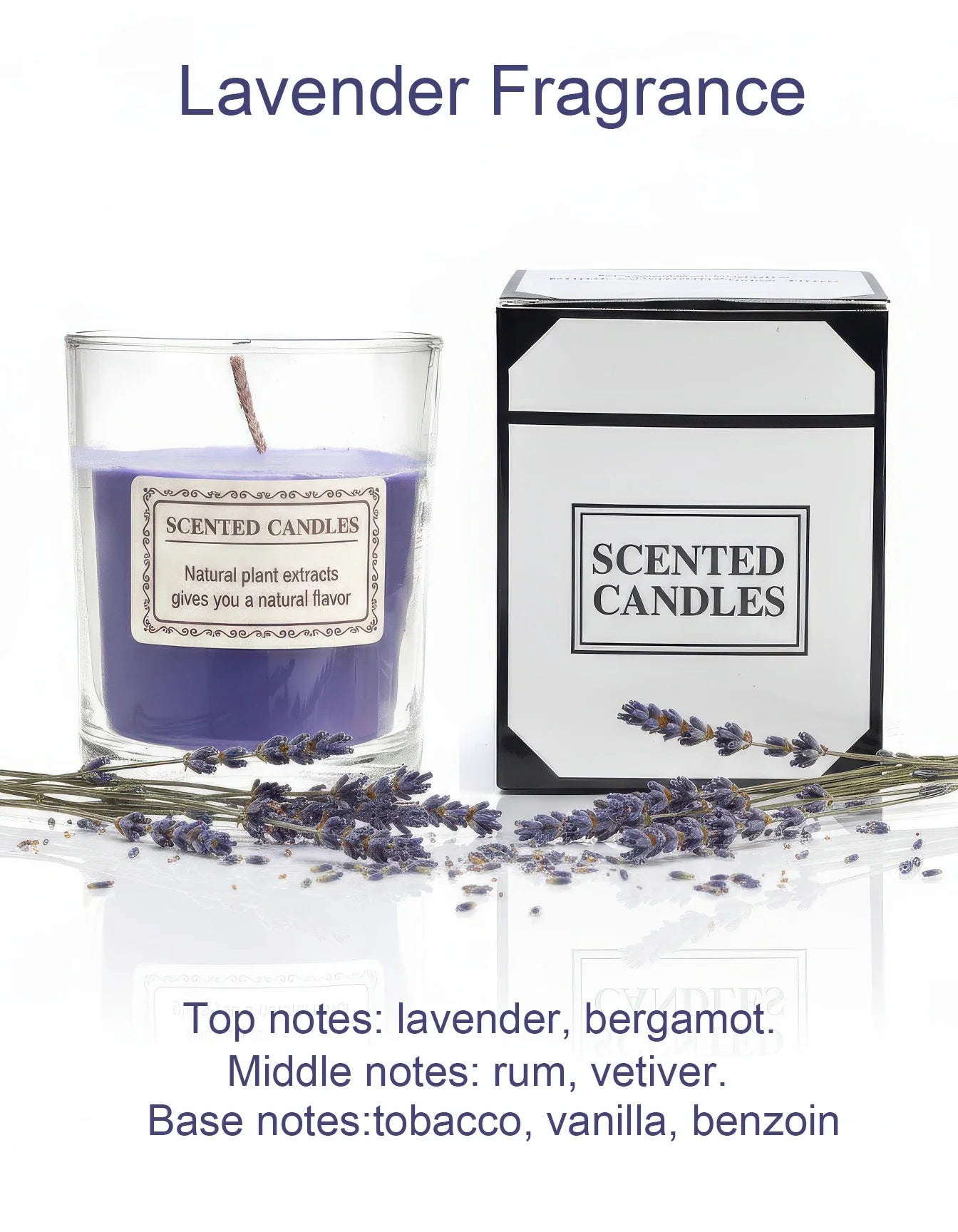 Scented Glass Jar Candle, Handmade Soy Wax – Smokeless Aromatherapy Candle.