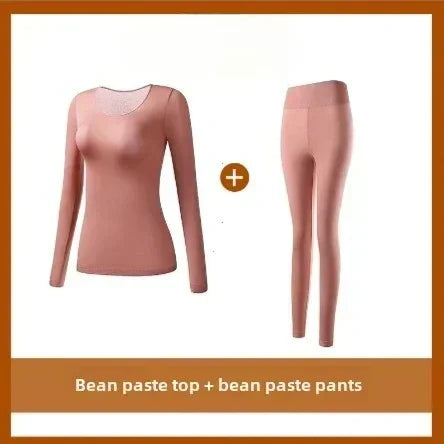 2PCS Thermal Underwear Sets for Woman Autumn Winter Long-sleeved