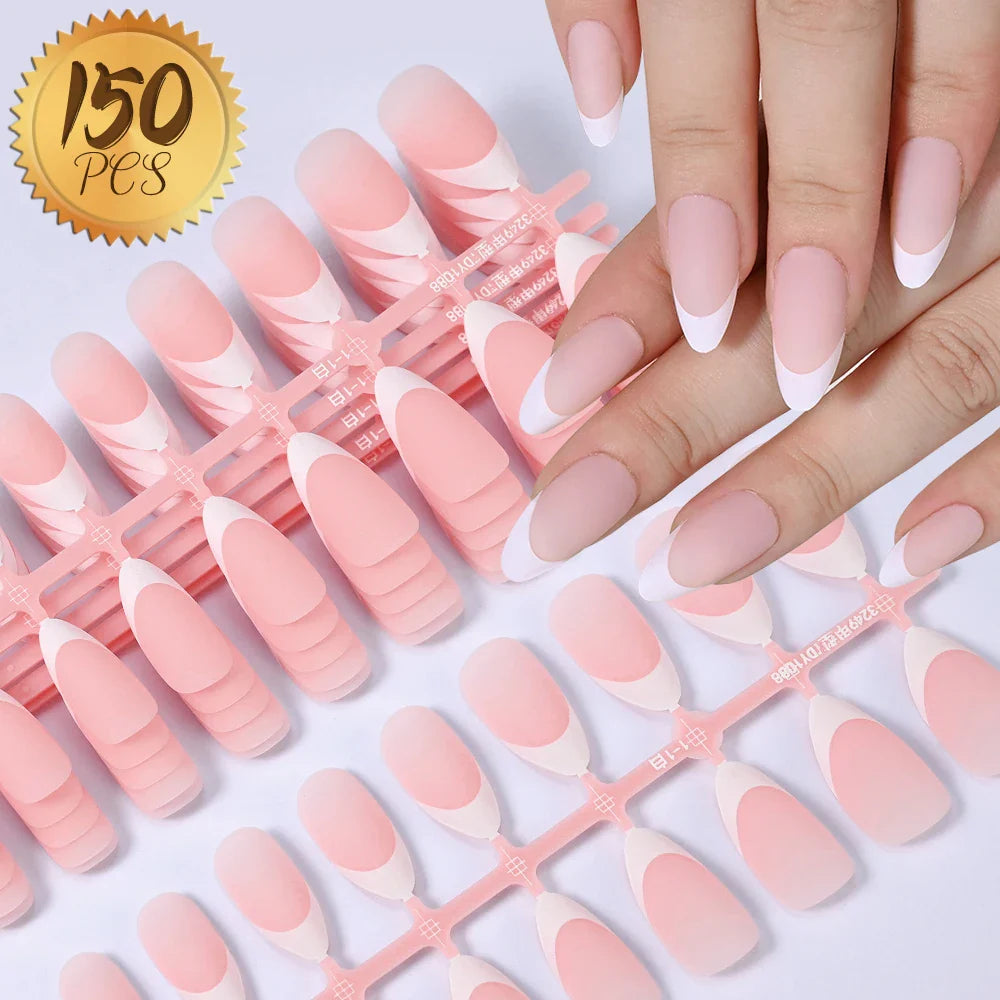 576pcs/Box Colorful Fake Nails Black Red Design, Oval Short Square Press On Mixed Full Cover Nail Tips.