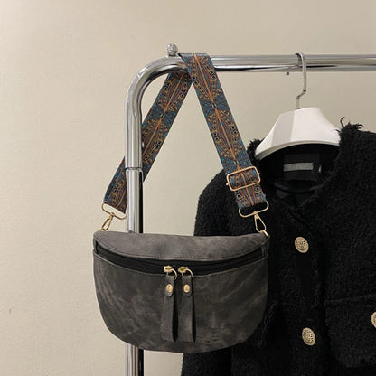 Stylish Hobo Solid Color Satchel | Luxury Designer Chest Bag & Women's PU Leather Waist Bags (Wide Strap Fashion Fanny Shoulder Pack)