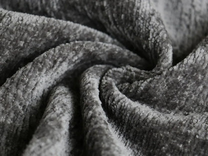 112 Inch U-Shaped Sectional Sofa, Dark Grey Chenille Fabric, Double Chaise for Living Room.
