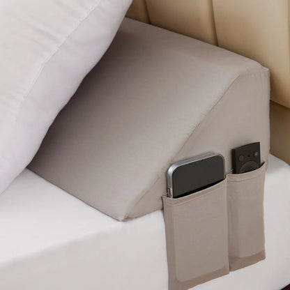 King Size Wedge Pillow for Headboard Gap Filling, Removable Cover, Machine Washable.