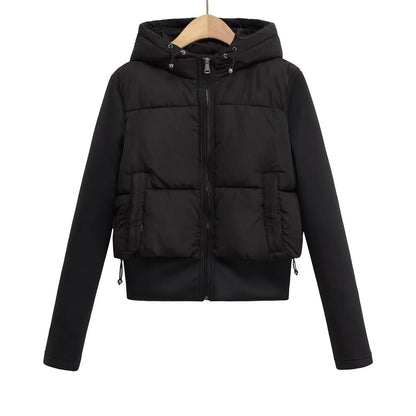 2025 autumn new women casual fashion cotton coat hooded.