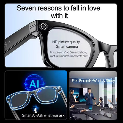 New 800W Camera AI Glasses, Color-Changing Smart Translation Glasses, Photo, Video Recording, Waterproof, Call Smart Sunglasses.