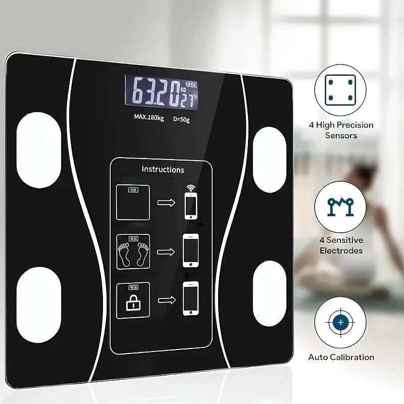 Intelligent Digital Body Scale With Backlit LED Display Screen,Weighing Up To 400 Pounds,Ideal for Weight Management & Fitness.