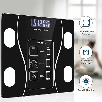 Intelligent Digital Body Scale With Backlit LED Display Screen,Weighing Up To 400 Pounds,Ideal for Weight Management & Fitness.
