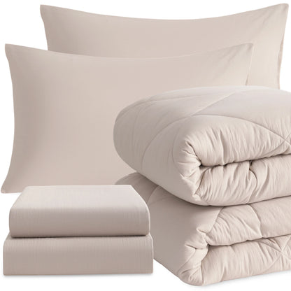 Comforter Set Includes Fitted Sheet, Top Sheet and Pillowcases