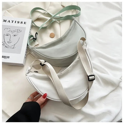 Solid Color Chest Bag for Women | Large Capacity Travel Crossbody & Half Moon Belt Bag (Ladies Daily Street Fanny Pack)
