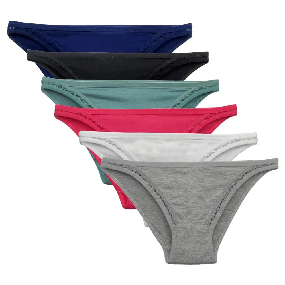 5 Pcs/Set Women Cotton Panties Sexy Lace Low Waist Underwear Girls Briefs M-XL.