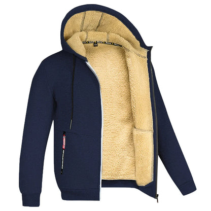 Men's Jacket Winter Camouflage Fleece Thicken Hooded Jackets, Casual Zip Up Hoodies Streetwear Coats.