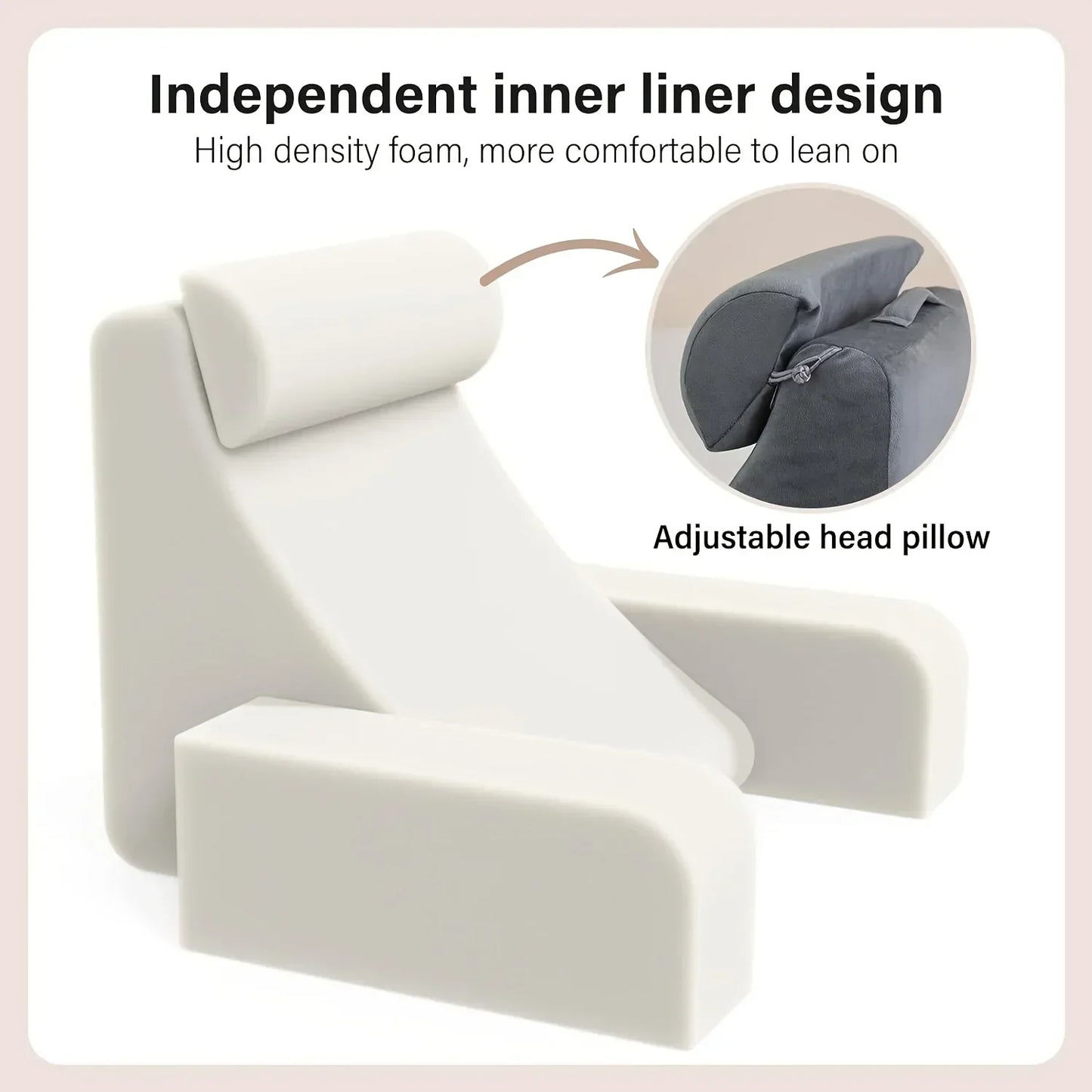 Reading Pillow for Bed, Extra Large Arm Rest  Memory Foam.