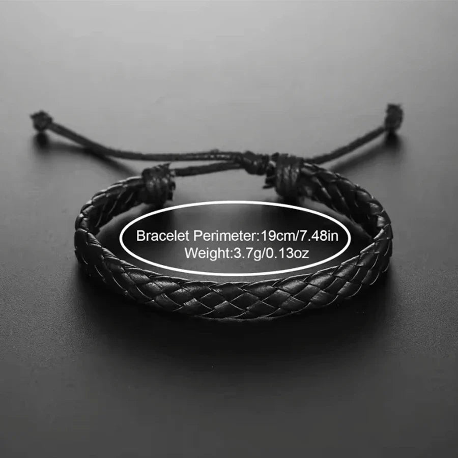 3PCS/Set Men Business Watches  Leather Band Analog Male's Quartz Watch Necklace Bracelet Set.