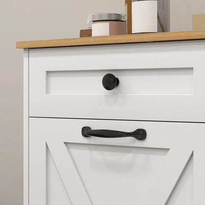 Tilt Out Laundry Hamper Cabinet, with 2 Baskets and 2 Drawers, White.