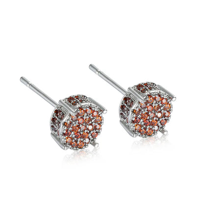 Female Austrian Crystal Round Earring White Gold, Yellow Gold, Color White Zircon For Women Jewelry.