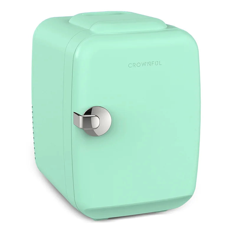 Crownful 4L Mini Fridge 110V, 220V Beauty Makeup Skincare Refrigerator, AC/DC Heated Cooling Beauty Refrigerator, Car Mini Fridge.