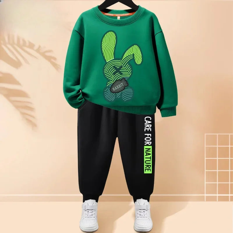 Autumn Baby Boy Clothes, Fashion Printed T-shirts and Pants, 2 Pieces Set.