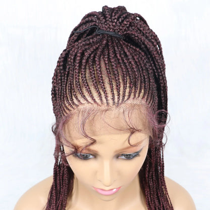 Kima Cornrow & Bantu Knot Braided Wig | Stitch Braids | Full Lace | Heat-Resistant Synthetic Hair