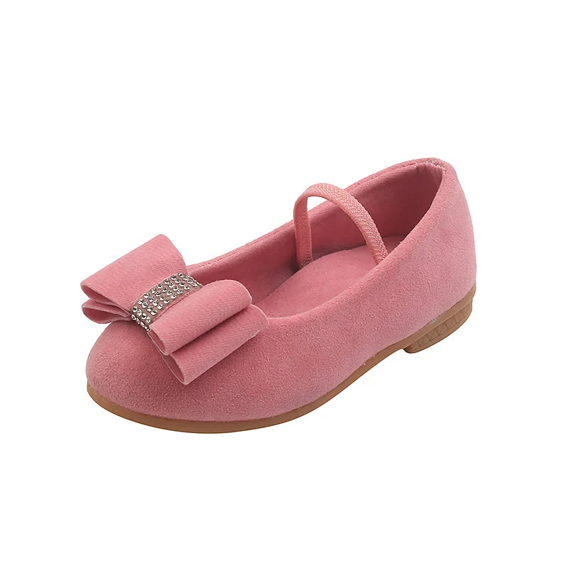 Little Girl Leather Shoes Simple Fashion Children Princess Shoes, Solid Color Flats Causal.