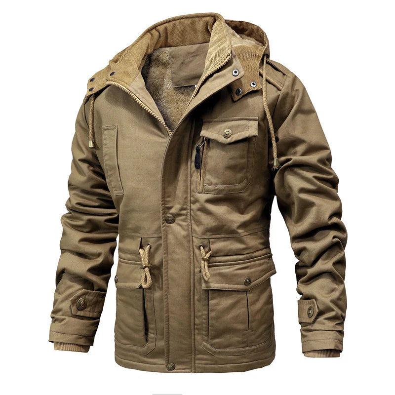 Men's Warm Padded Jackets Fashion  Fleece Lined  Hooded  Windbreaker