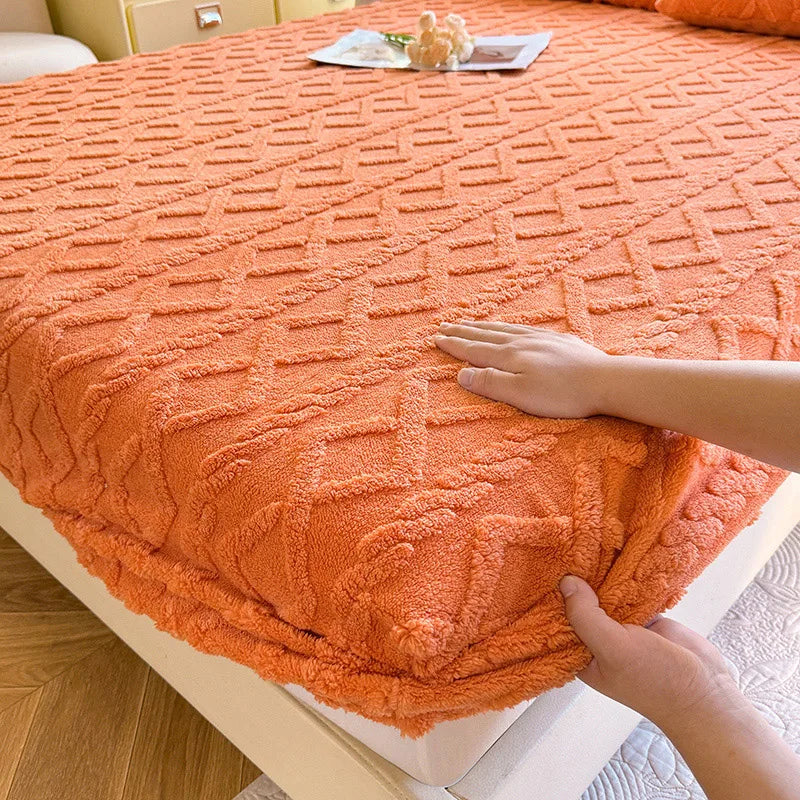 1pc Winter Warm Bed Sheet with Elastic Band Single/Queen/King Mattress Cover.