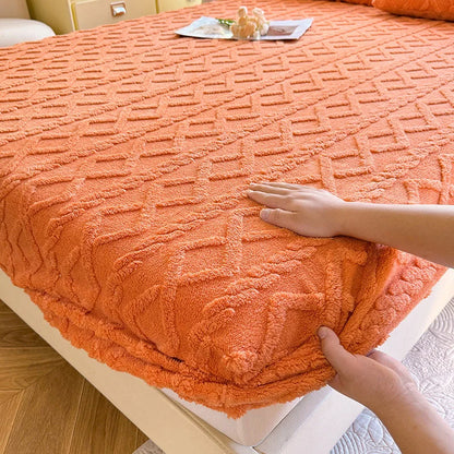 1pc Winter Warm Bed Sheet with Elastic Band Single/Queen/King Mattress Cover.