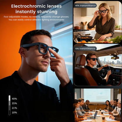 2026 New AI Smart Glasses 8MP HD Camera, 4GB Memory AI Translation, Shooting Everything Recognition Smart Glasses, 300MAH Men Women.