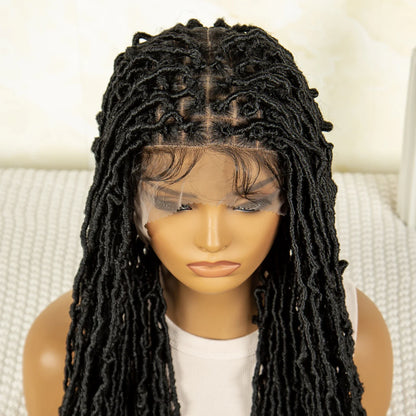 Red Box Braids Full Lace Wig | 36 Inches | Crochet Braids | Knotless | Kanekalon