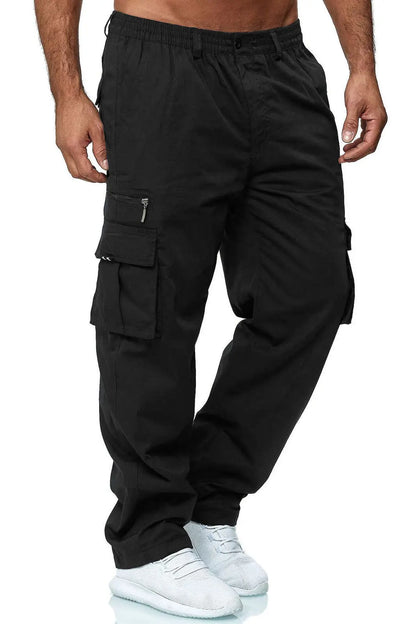 Men work pants, casual multi pocket tactical pants, outdoor sportswear, loose straight leg pants, long pants, plus size.